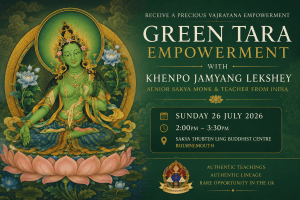 Green Tara Empowerment UK with Khenpo Jamyang Lekshey at Sakya Thubten Ling Buddhist Centre, Bournemouth